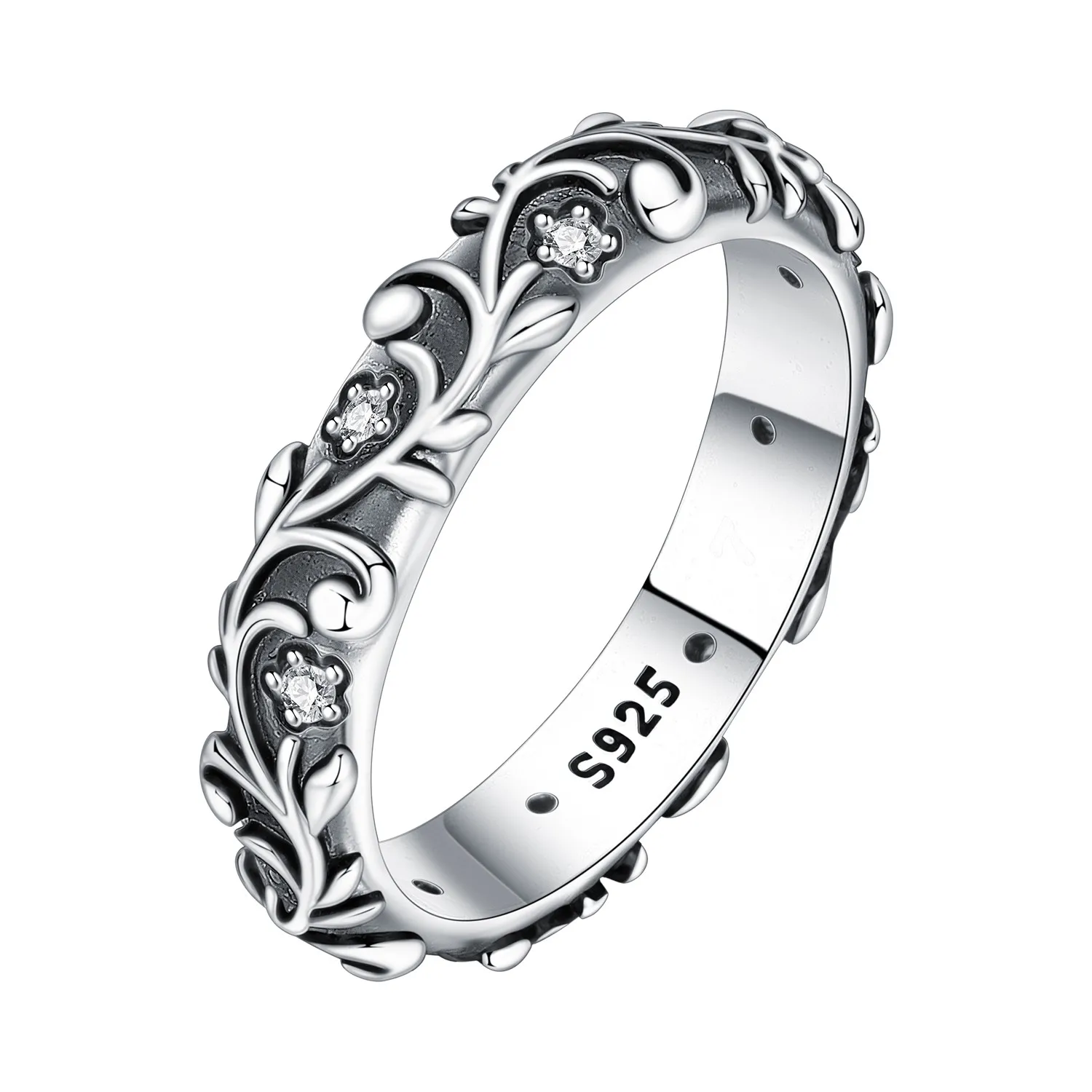 Orstarry S925 Sterling Silver Vintage Pattern Closed Ring For Women Original Finger Ring Jewelry Party Fine Trendy Gifts