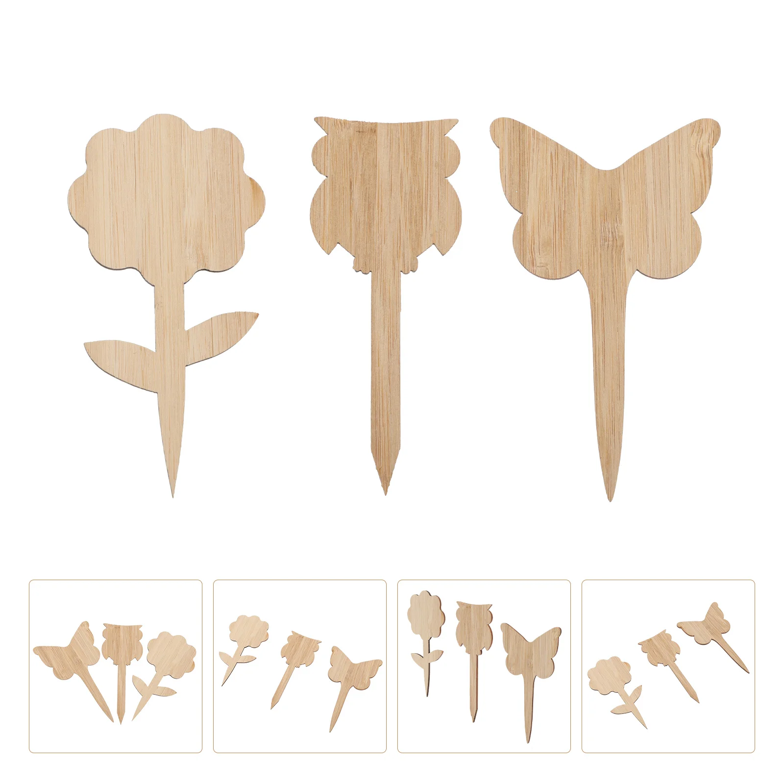 

Bamboo Plant Labels Eco Friendly Safe Economical for Flower Bed Pot Garden Decorations Supplies Write Insert