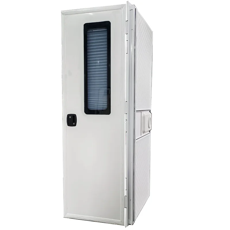 

All White Aluminum Four Right Angle Rv Entry Door Motorhome Door With Curtain And Anti-insect Inner Screen Door