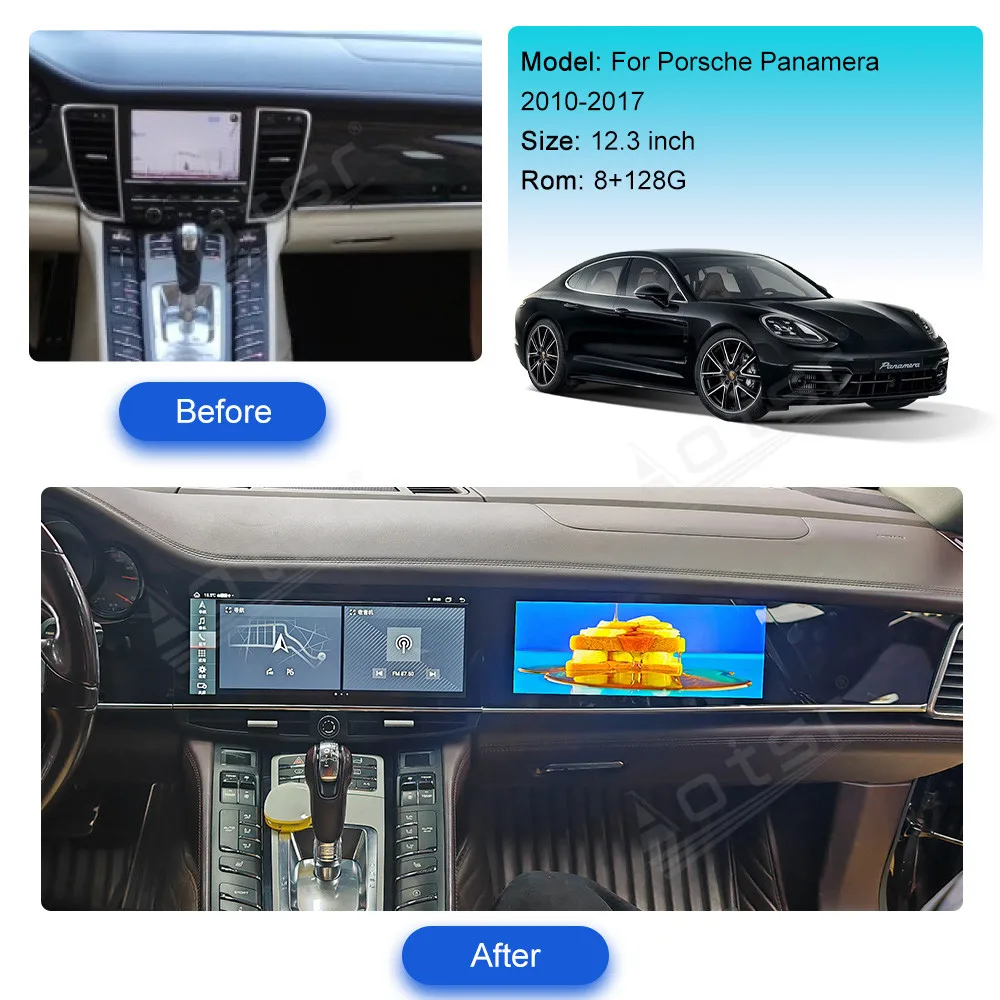 Dual 12.3’’ Android 13 Carplay For Porsche Panamera 2010-2017 GPS Navigation Car Radio HD Touch Screen Auto Stereo Head Unit