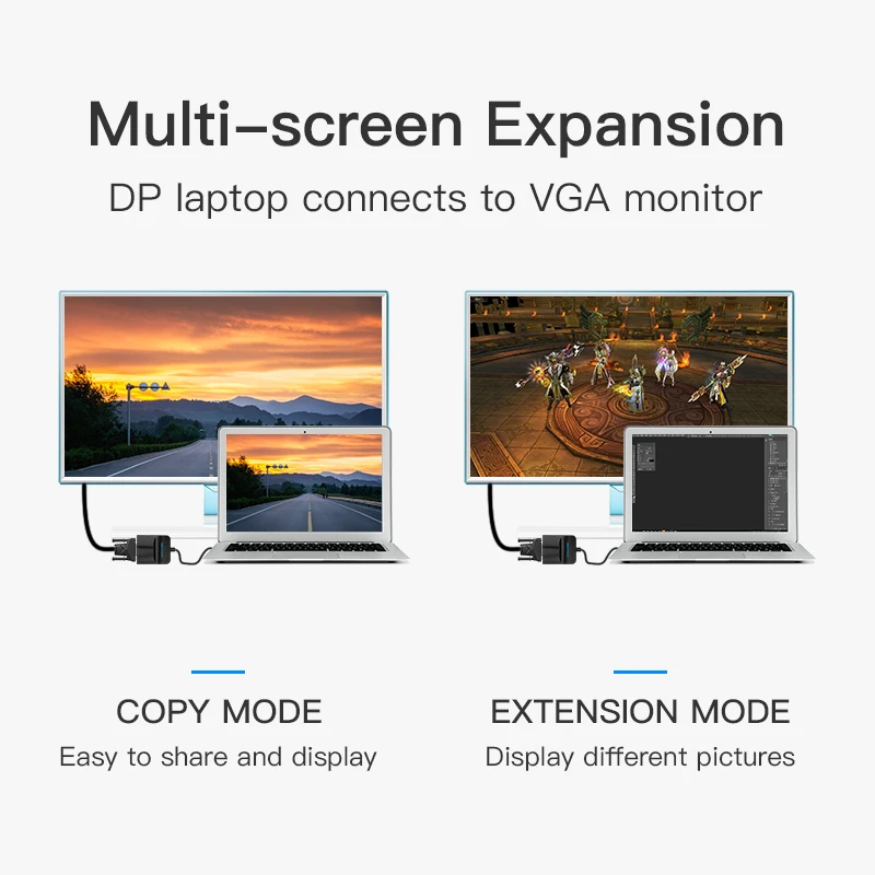 Vention DisplayPort to VGA Adapter 1080P@60Hz DP Male to VGA Female Active Converter for Laptop Monitor Projector - view 4