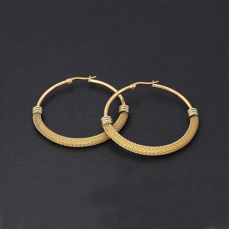 FairLadyHood  Simple Fashion Round Exaggerated Large Earrings Factory Direct Sales Hot Stainless Steel 316L Hoop Earrings