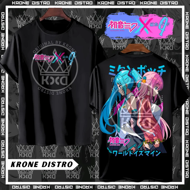 Unsiex T-Shirt Anime HITORI GOTOH x HATSUME MIKU Premium 24s -Tshirt Distro Bocchi The Rock Hatsume Miku