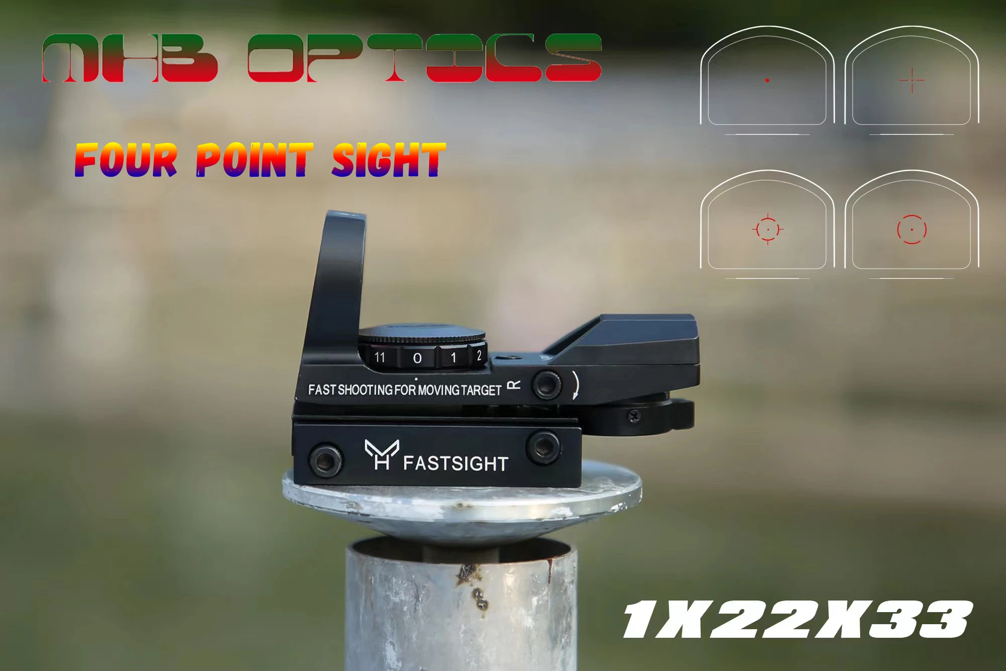 Ghost Fox- Outdoor Hunting Four Variable Point Rifle Sight Metal Material Pistol Red Dot Sight