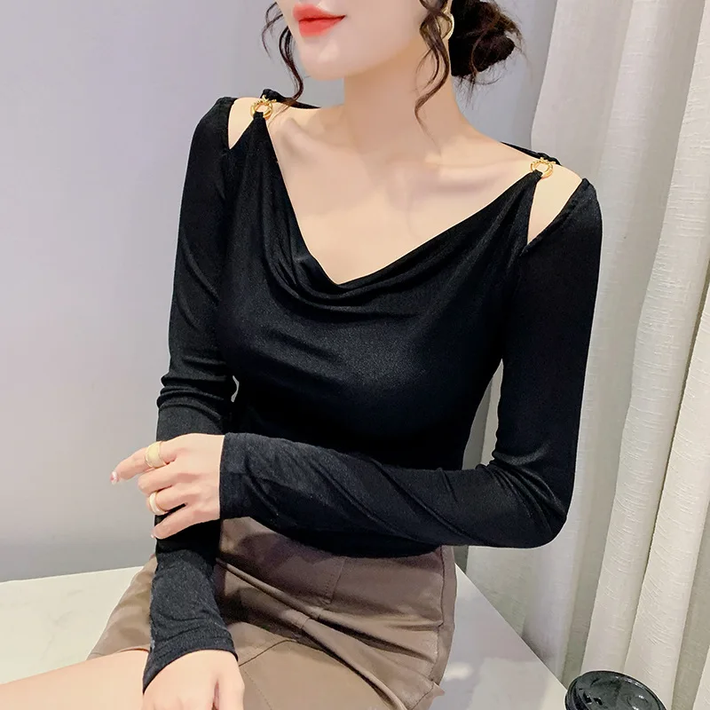 Primavera/Autunno Nuovo Arrivo Top da ballo latino e da sala per le donne T-shirt a maniche lunghe slim fit per la pratica e le prestazioni della danza