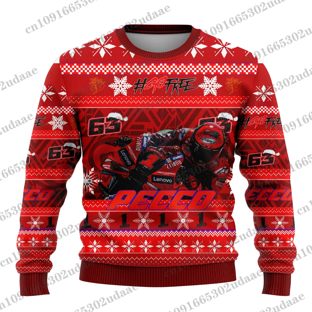 63 Rider Francesco Bagnaia Fan Lovers Ugly Christmas Sudadera Jersey para hombres y mujeres Top 2025 Nuevo estilo