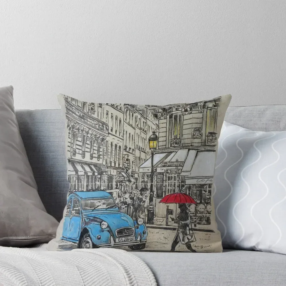 blue Citroen Throw Pillow anime girl Couch Cushions pillow