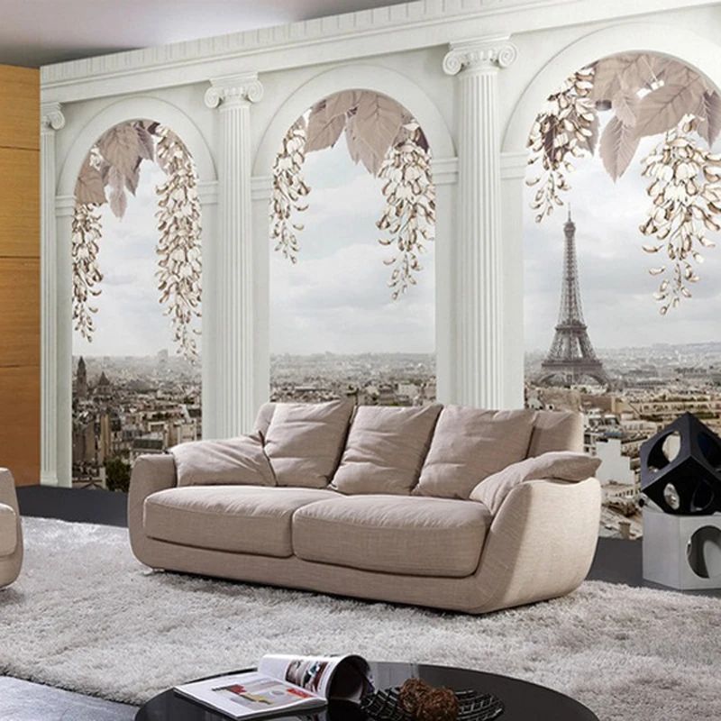 Modern European Eiffel Tower City Architecture Series Wallpaper Hotel Living Room Sofa Bedroom TV Background Wallpaper