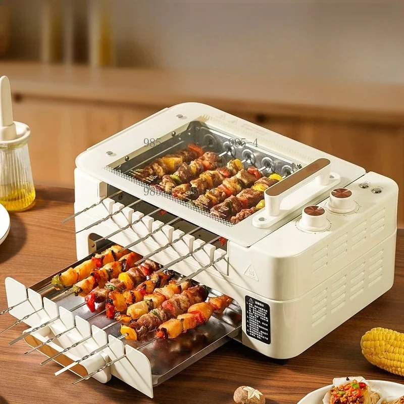 Home Automatic Rotating Grill, Smokeless Indoor BBQ, Electric Hot Pot & Barbecue Pan