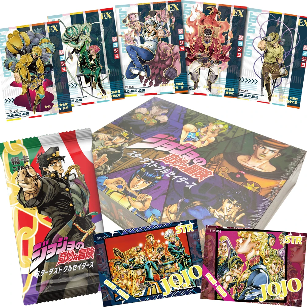 

Коллекционные карты JoJo Bizarre Adventure для друзей, популярные яркокровенные молодежные аниме, реалистичные персонажи, лазерные карты, игрушки, подарки