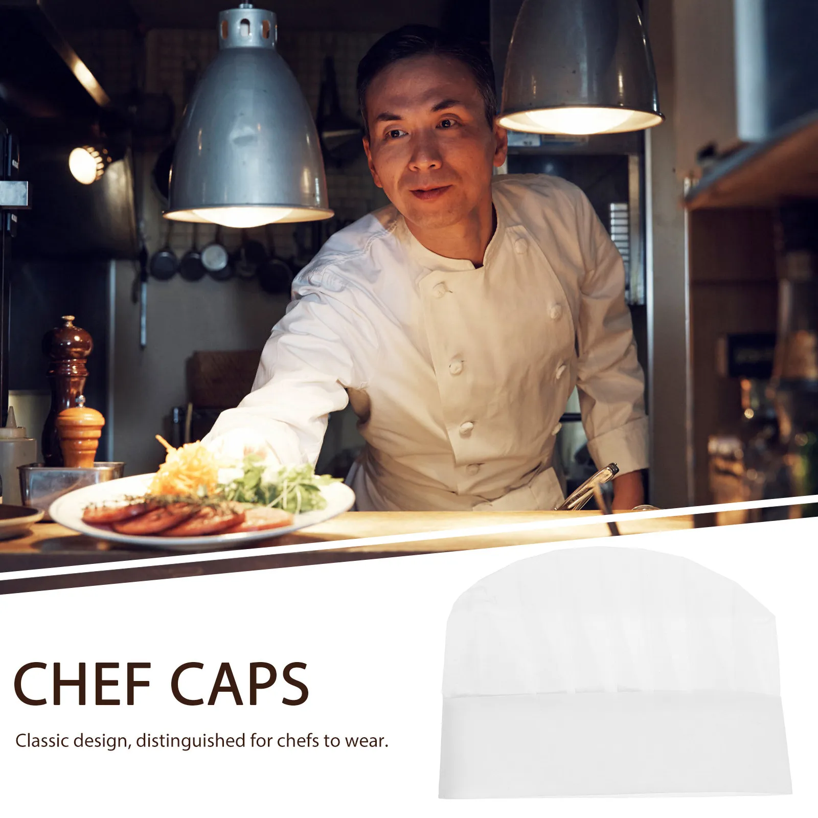 20 Pezzi Cappelli da Chef Monouso in Tessuto Non Tessuto, Cappelli Alti da Cucina per Adulti, per Uso in Cucina, Feste, Sushi