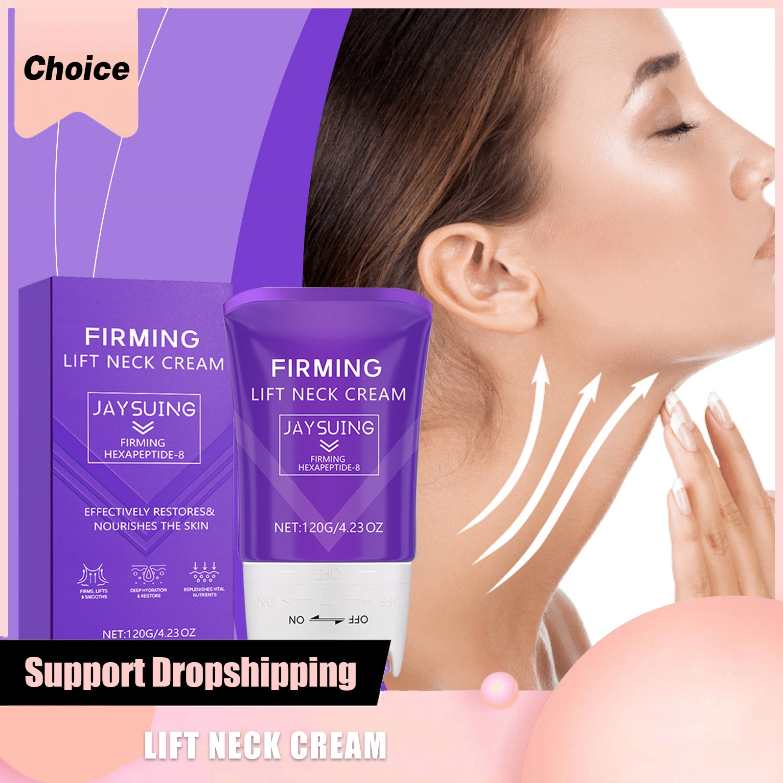 

Centella Ceramide Tightening Neck Cream Reduce Fine Lines Improve Dullness Lift Neck Contour Roller Massage Nourish Neck Lotion