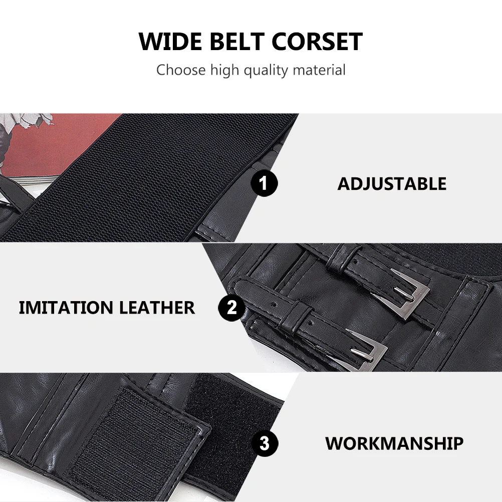 1Pcs PU Wide Belt Gothic Style Corset Party Waistband Steampunk Underbust Personality Corset Women Waistband