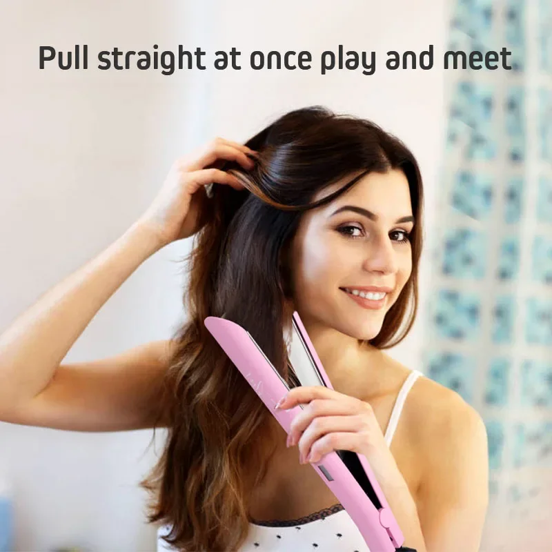 Professional Good Quality Wholesale Price Hair Straightening Flat Iron 2 in 1 Hair Straightener and Curler for Household