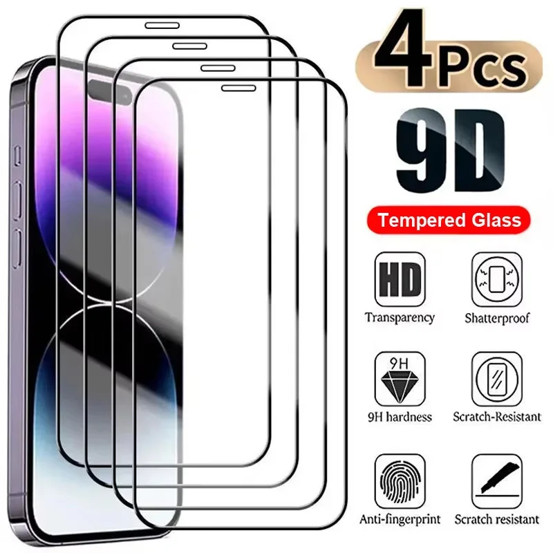 

4PCS 9D Tempered Glass For Samsung S24 Ultra S21 S22 S23 S24 J4 J6 Plus S20 FE J8 J4 2018 J7 2017 S10e S10 Lite Screen Protector