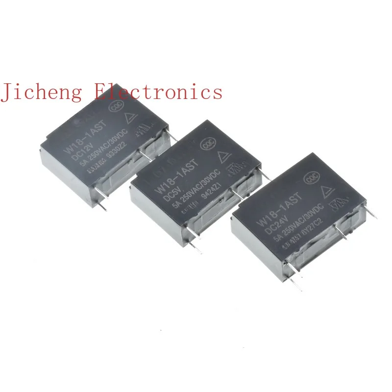 10PCS Relay W18-1AST-DC 5v 12v 24v thin power relay for hf46f 5a250vac