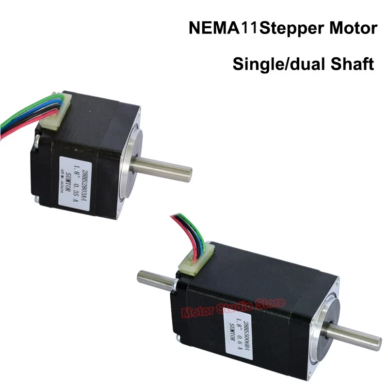 1PC Small 28BY NEMA 11 Stepper Stepping Motor 1.8 Degree 2-phase 4-wire Single/Dual Shaft for SMT Dispensing Machine