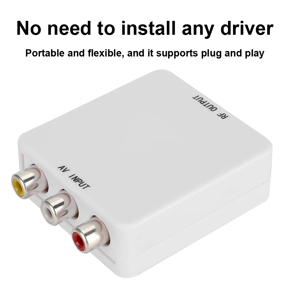 AV إلى RF محول فيديو صغير صندوق سائق-محول إشارة التلفزيون الجلاد 67.25 ميجا هرتز 61.25 ميجا هرتز محول فيديو صغير #4