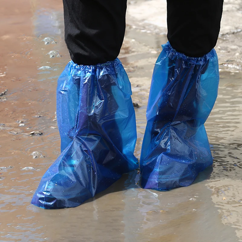 Paquete de cubiertas desechables para zapatos y botas de lluvia, plástico transparente, impermeable, para hombre y mujer