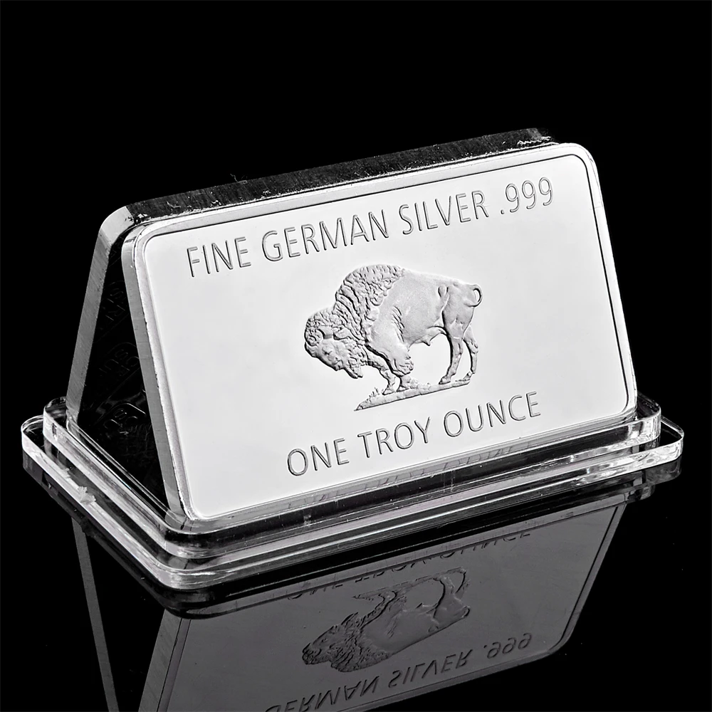 German Mint 1 Troy Ounce Buffalo German Silver Bullion Bar Replica Coins Collection