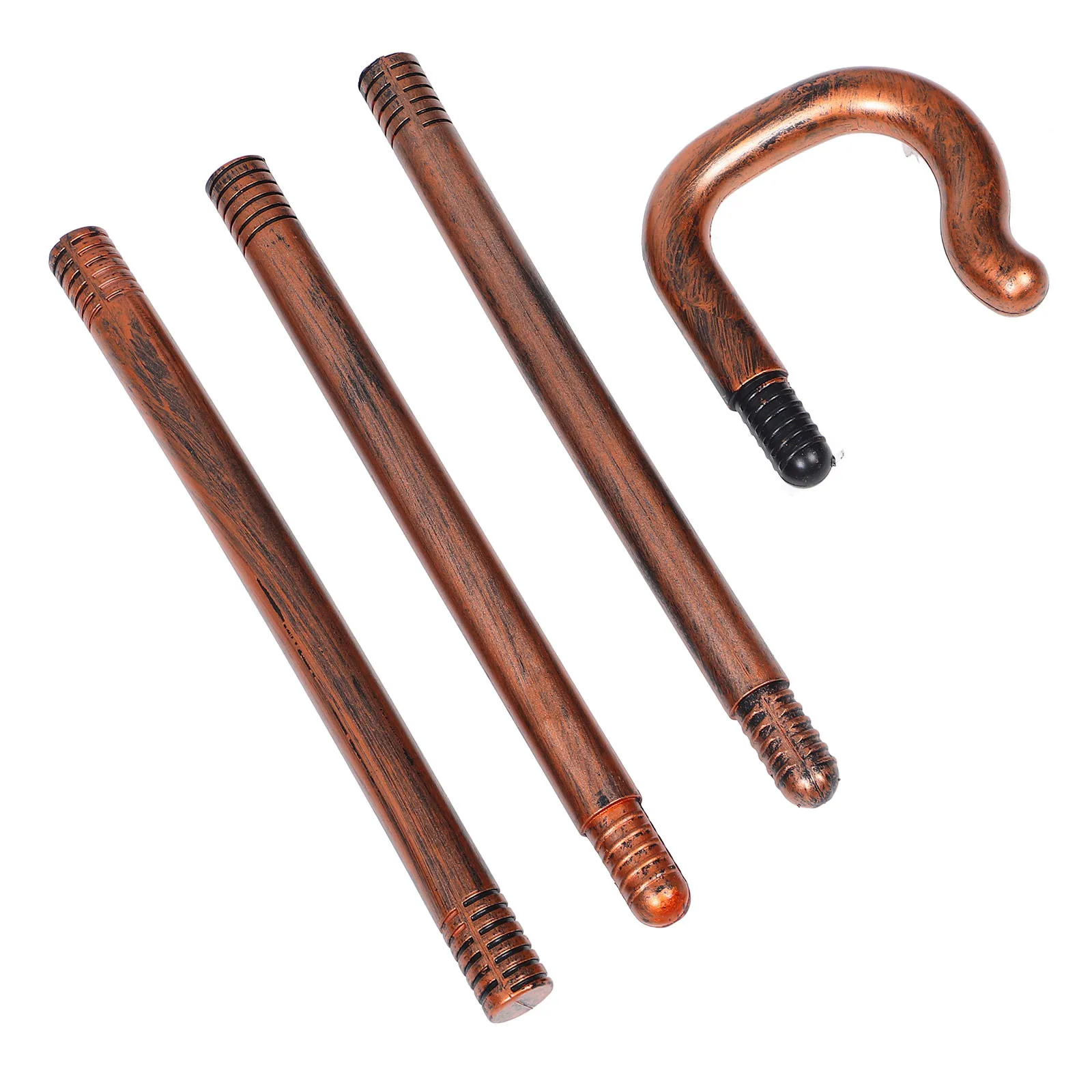 5pcs 5 Pack Walking Stick Halloween Party Decor Cosplay Cane Staff Prop Dance Accessory Costume Accessories Golden