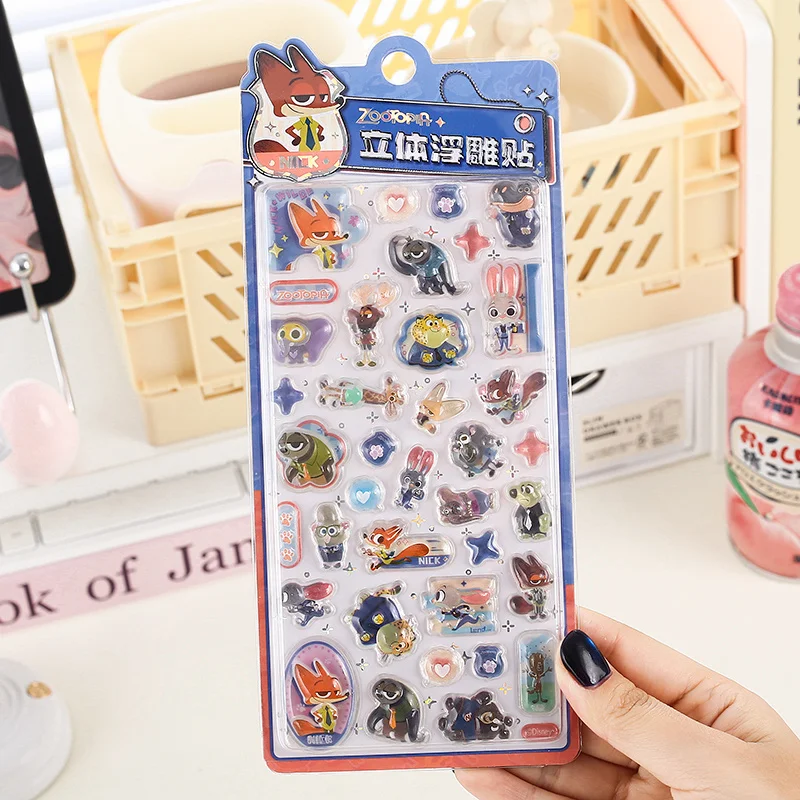 クレイジー ズートピア 3D ステッカー かわいい漫画ステレオクリスタルステッカー 携帯電話ケース DIY ハンドアカウントノートブック携帯電話ケース装飾