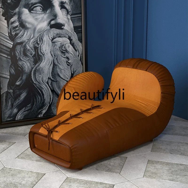 Designer gym light luxury special-shaped boxing gloves sofa creative fiberglass medieval chair