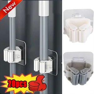 Perekat Pel Pemegang Sapu Berdiri Dinding Pel Dukungan Menyapu Sikat Kait Penyimpanan Organizer Kamar Mandi Dapur Aksesoris 12 tas hanger penjualan terbaik - №