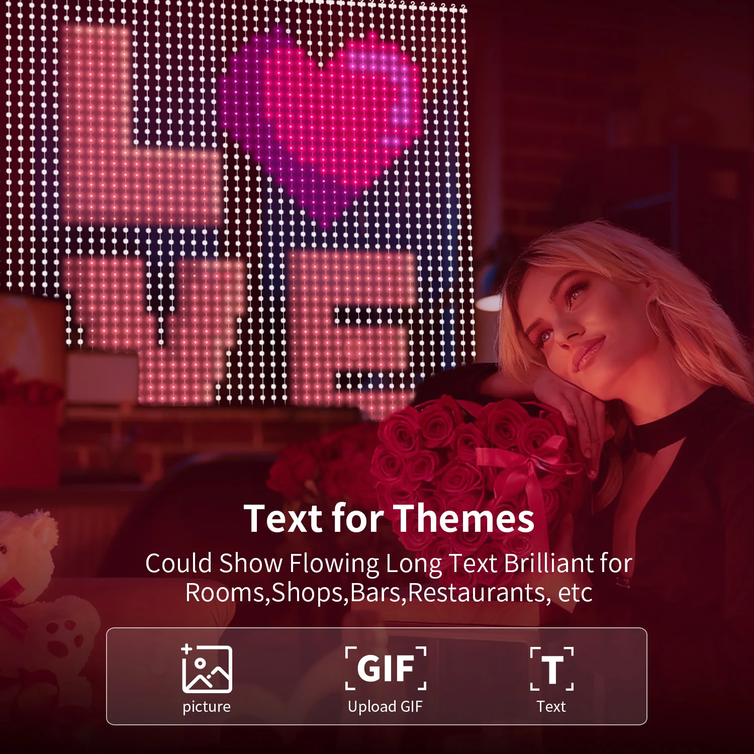 パターンledライト（アプリ制御付き）-400-led、usb給電、音楽同期rgbライト、diyスマートカーテンライト