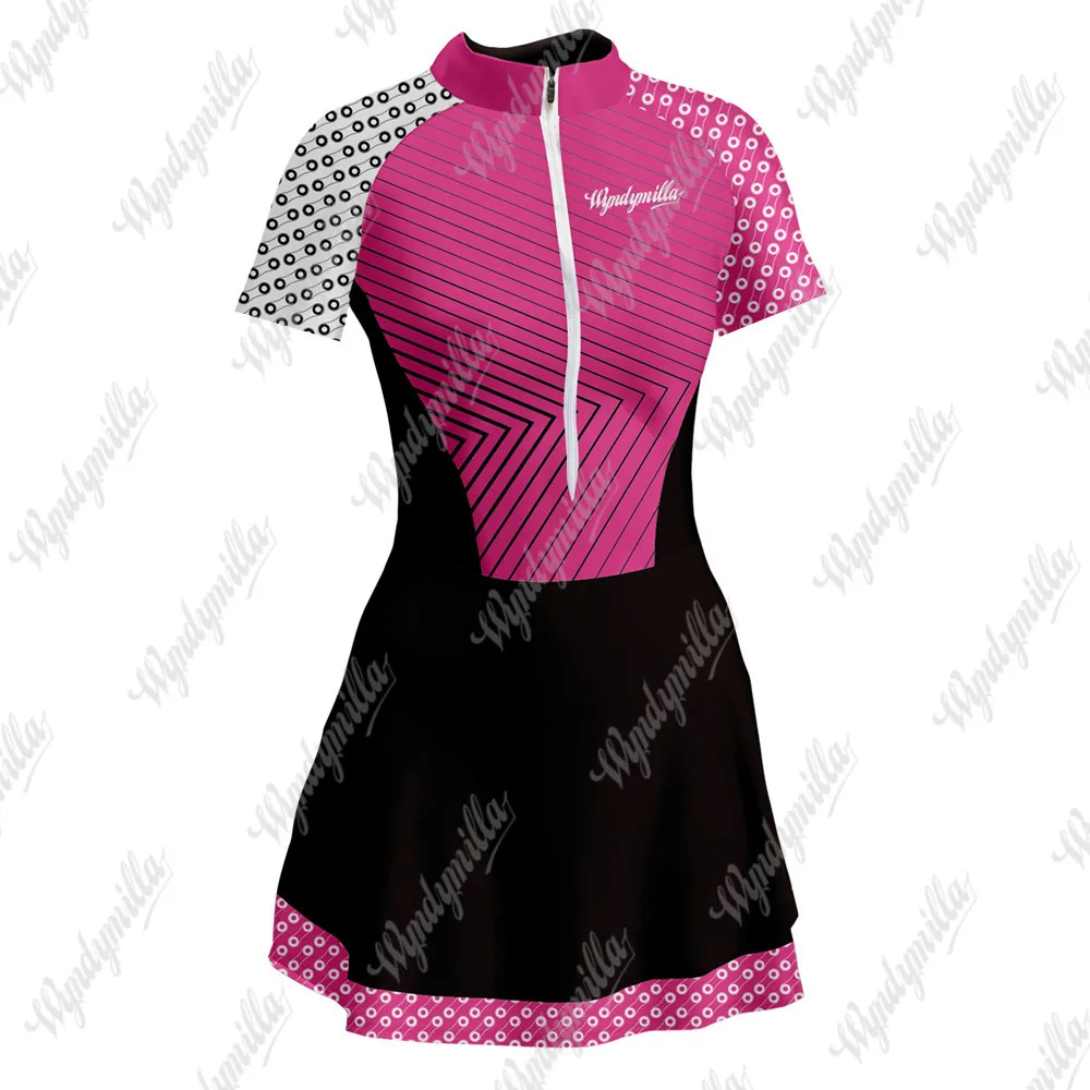 Wyndymilla Women's Bicycle Little Dress Short Sleeve Roupas Femininas Road Bike Race Breathable Suit Female Monkey Skirt