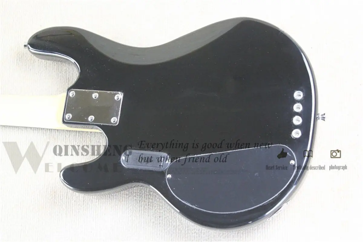 4 Strings Bass Guitar Ray Bass Blue Basswood Body cris pearl Pickguard Active Battery Chrome Bridge