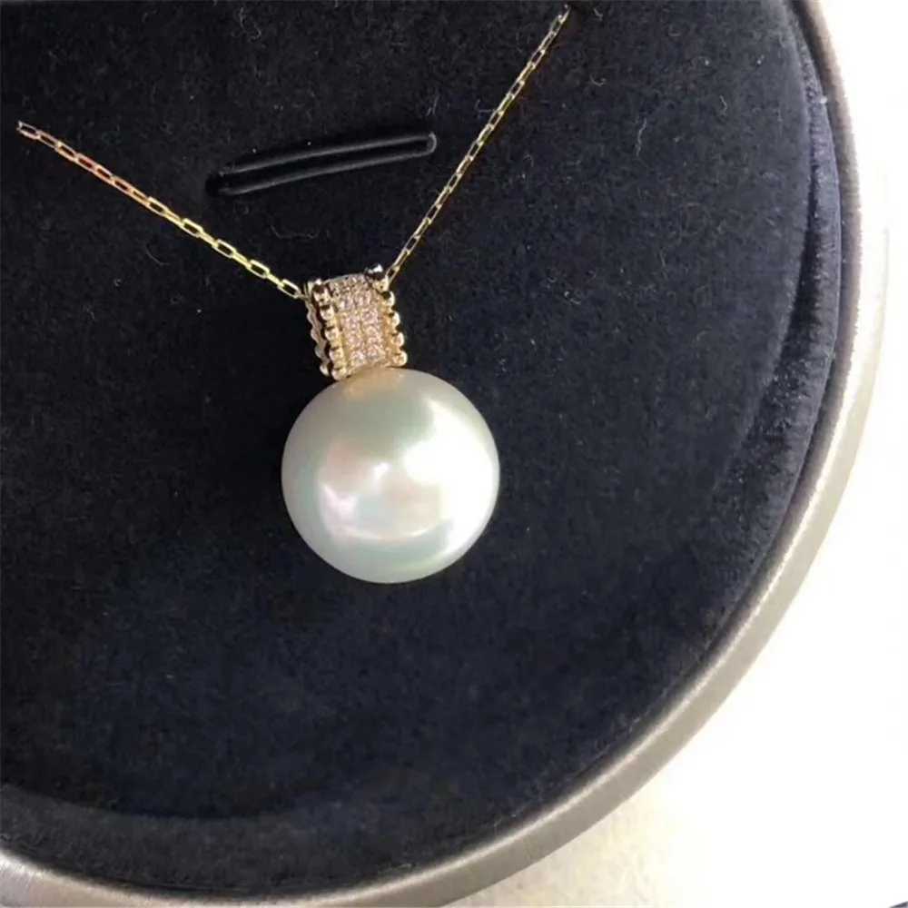 DIY Pearl Accessories S925 Sterling Silver Pearl Jade Pendant with Empty Support for Women's Trendy Style Fit 8-10mm Round Beads