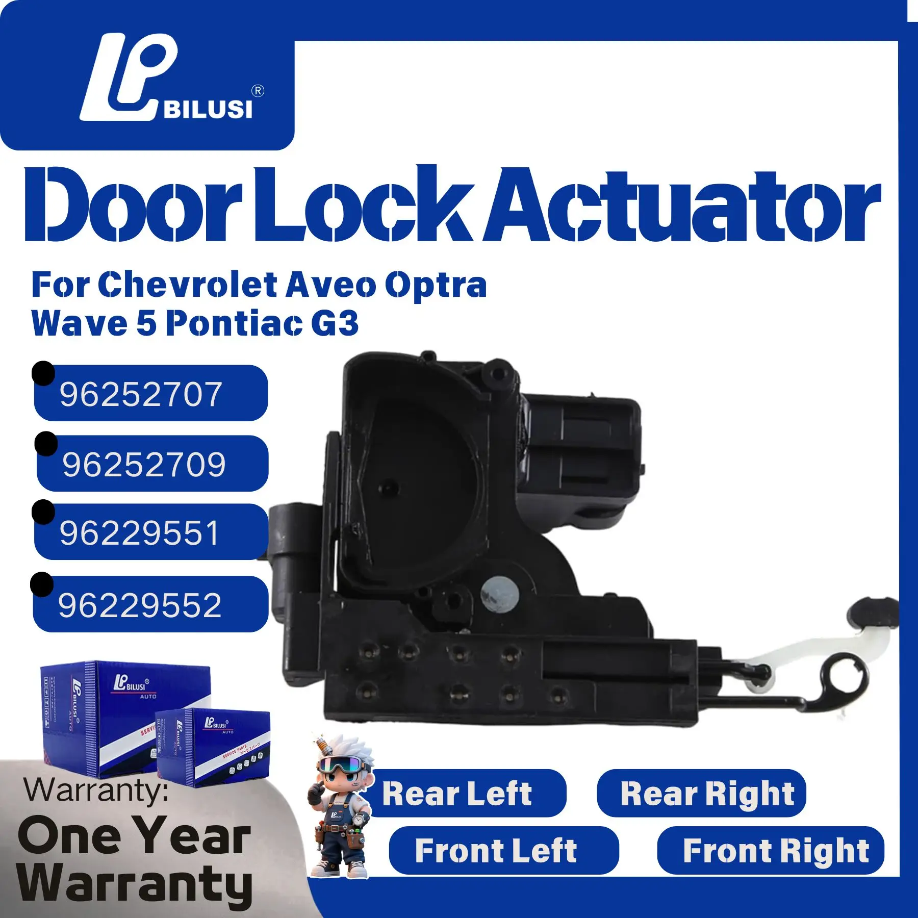 Front Rear Left Right Door Lock Latch Actuator For Chevrolet Aveo Optra Wave 5 Pontiac G3 96252707 96252709 96229551 96229552