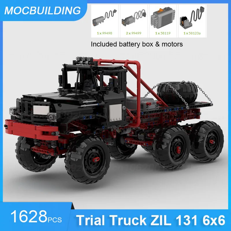 MOC Building Blocks Trial Truck ZIL 131 6x6 Model DIY Assemble Bircks Transportation Creative Collection Toys Xmas Gifts 1628PCS