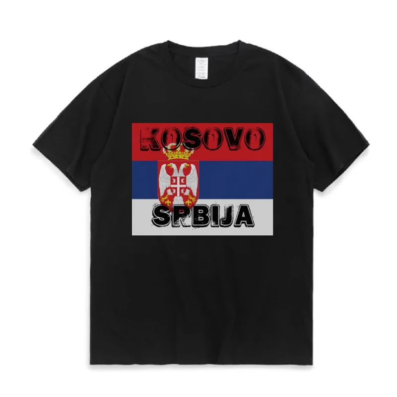 

Serbia Srpska Kosovo Flag T Shirt. Short Sleeve 100% Cotton Casual T-shirts Loose Top Size S-3XL