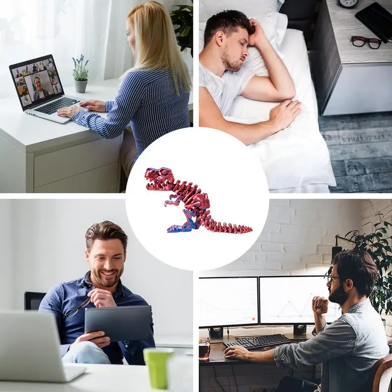 3D พิมพ์ลายไดโนเสาร์3D แบบประกบพิมพ์ลายไดโนเสาร์พร้อมข้อต่อยืดหยุ่นรูปปั้นอิสระสำหรับตั้งโต๊ะ