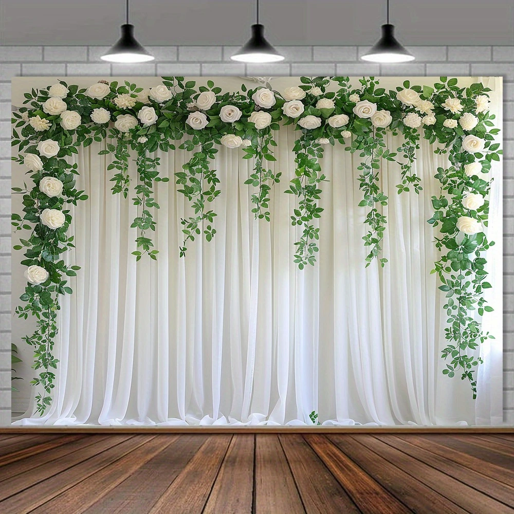 Elegant white sheer background screen with \