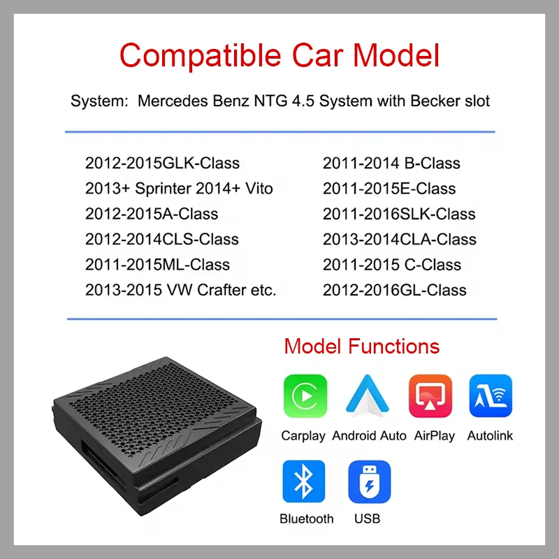 لمرسيدس بنز الفئة ML/GL A B C E CLA GLA GLK W204 اللاسلكية CarPlay أندرويد الملاحة التلقائية NTG4.5 وحدة بيكر
