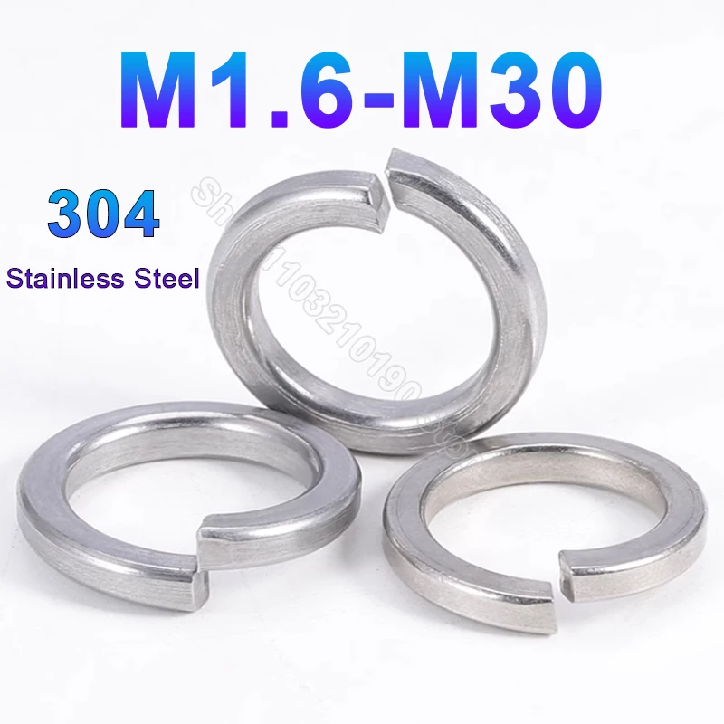 

GB93 304Stainless Steel Spring Split Lock Washer Elastic Gasket Ring M1.6 M2 M2.5 M3 M4 M5 M6 M8 M10 M12 M14 M16 M18 M20 M22-M30