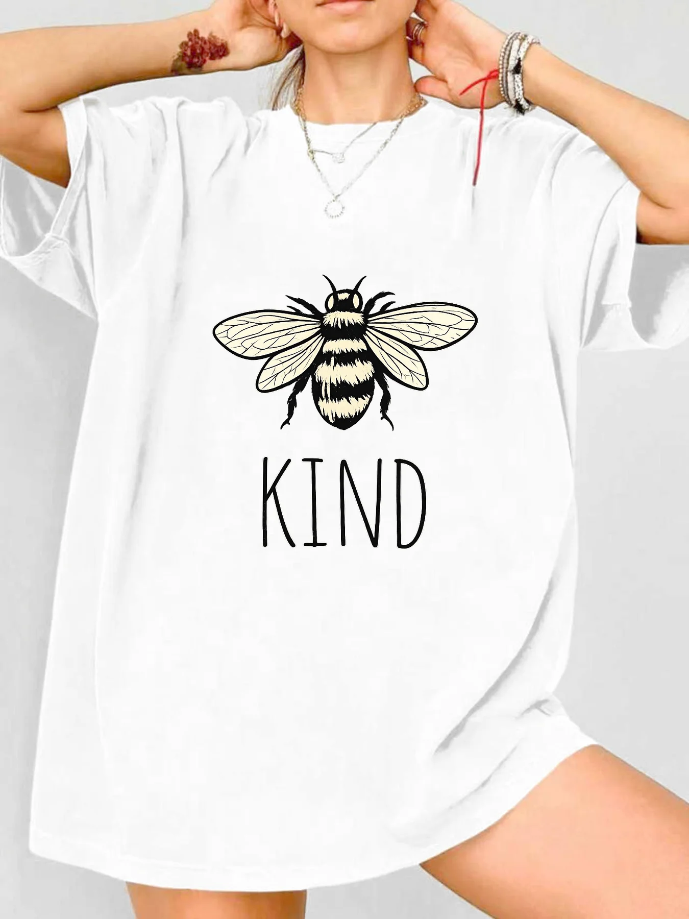 

【WDS00153】Plus size women's round neck short sleeve T-shirt with elastic half sleeves and trendy prints