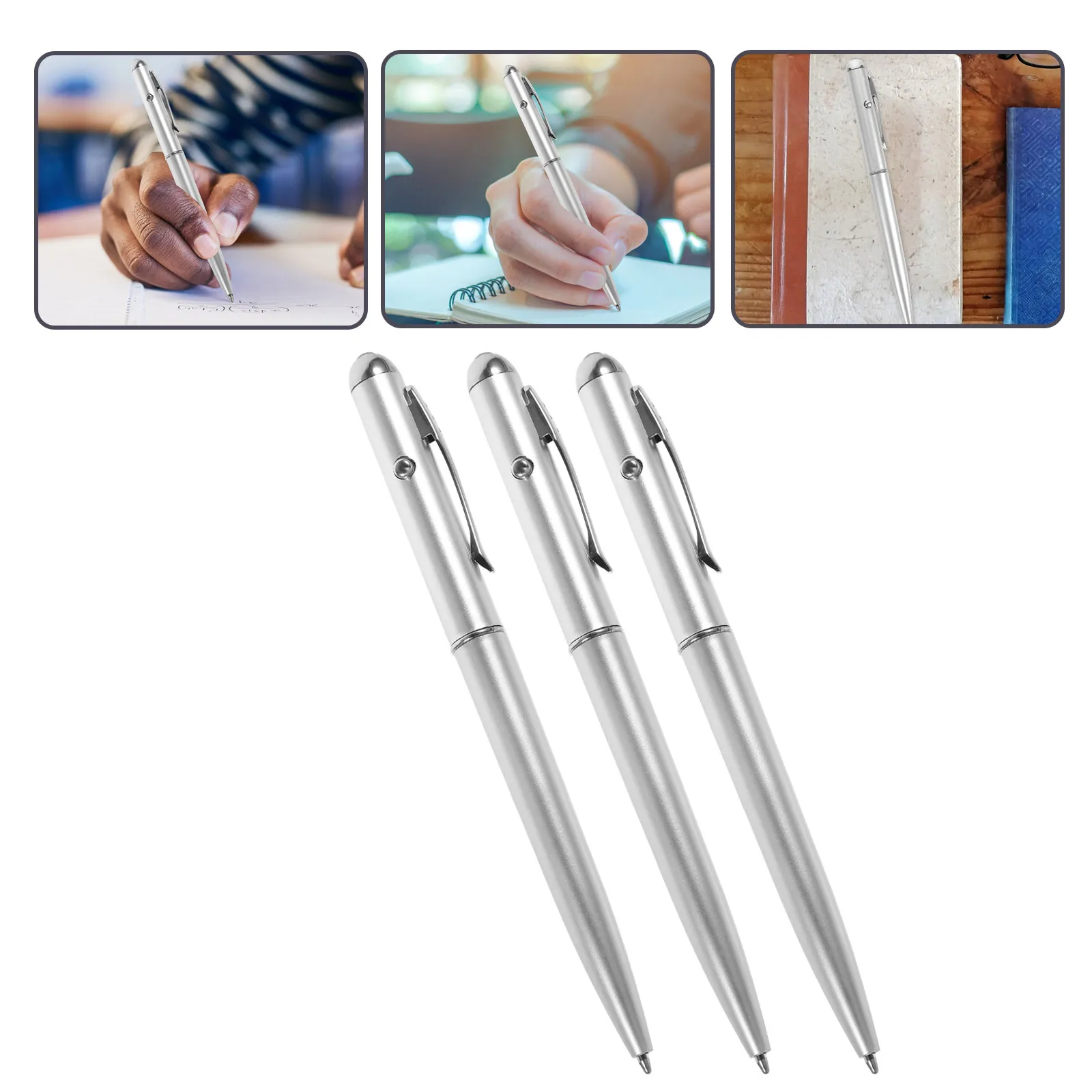 3Pcs Portable Uv Light Pen for Cash Detection Fake Money Identifier with Invisible Ink Multifunctional Writing Drawing Pen Set