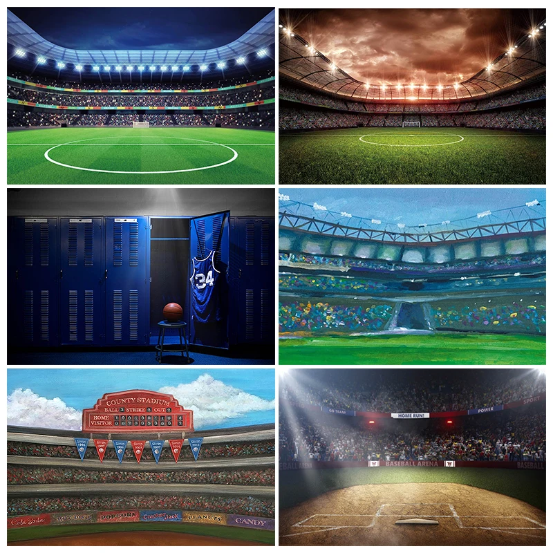 Mocsicka Stadium Photography Background Boy Soccer Birthday Party Photo Background Baby Shower Portrait Studio Photo Props