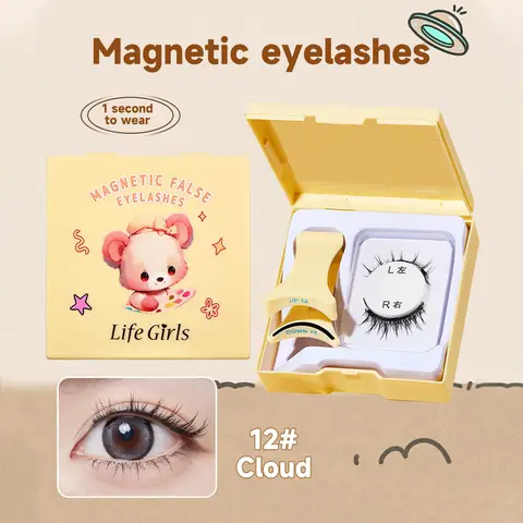 Life Girls Magnetiska Ögonfransar 1 Par Återanvändbara Inget Lim Behövs Naturliga Tjocka Övre Ögonfransar med Magnetisk Pincett Makeupverktyg 8 best sales magnetiska ögonfransar - №6