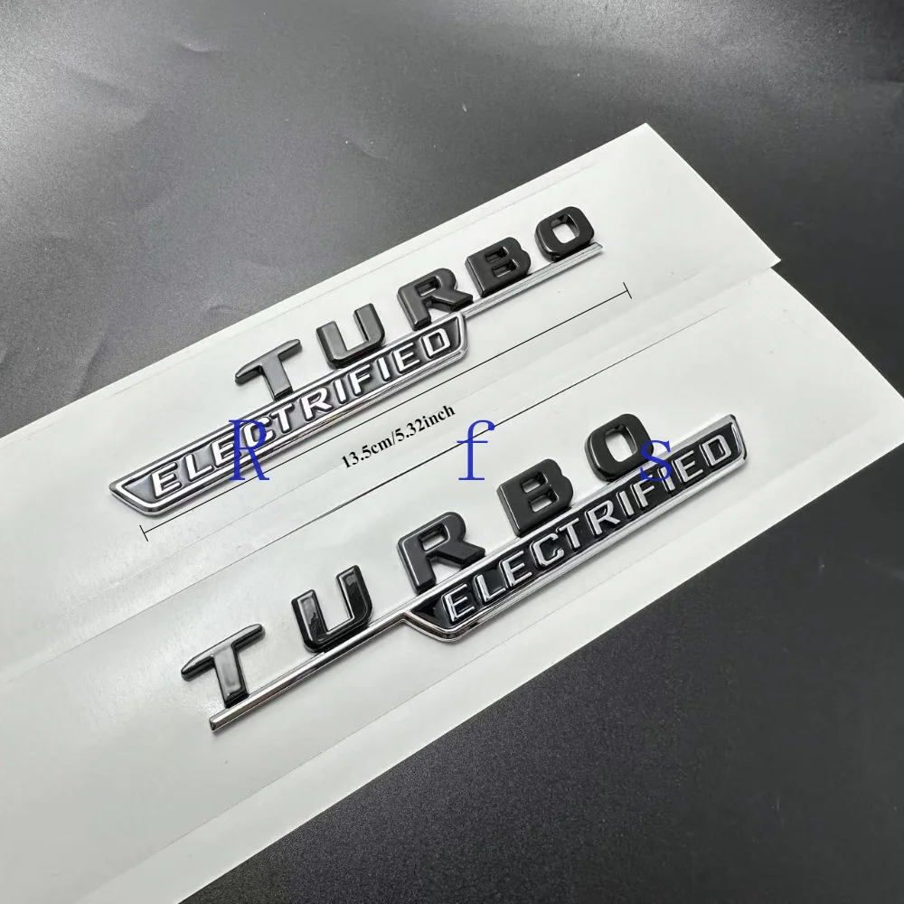 1pairTurbo-ELECTRIFIED ABS Car Emblem Stickers for A B C E G W S Class GL Nameplate Emblem Accessories