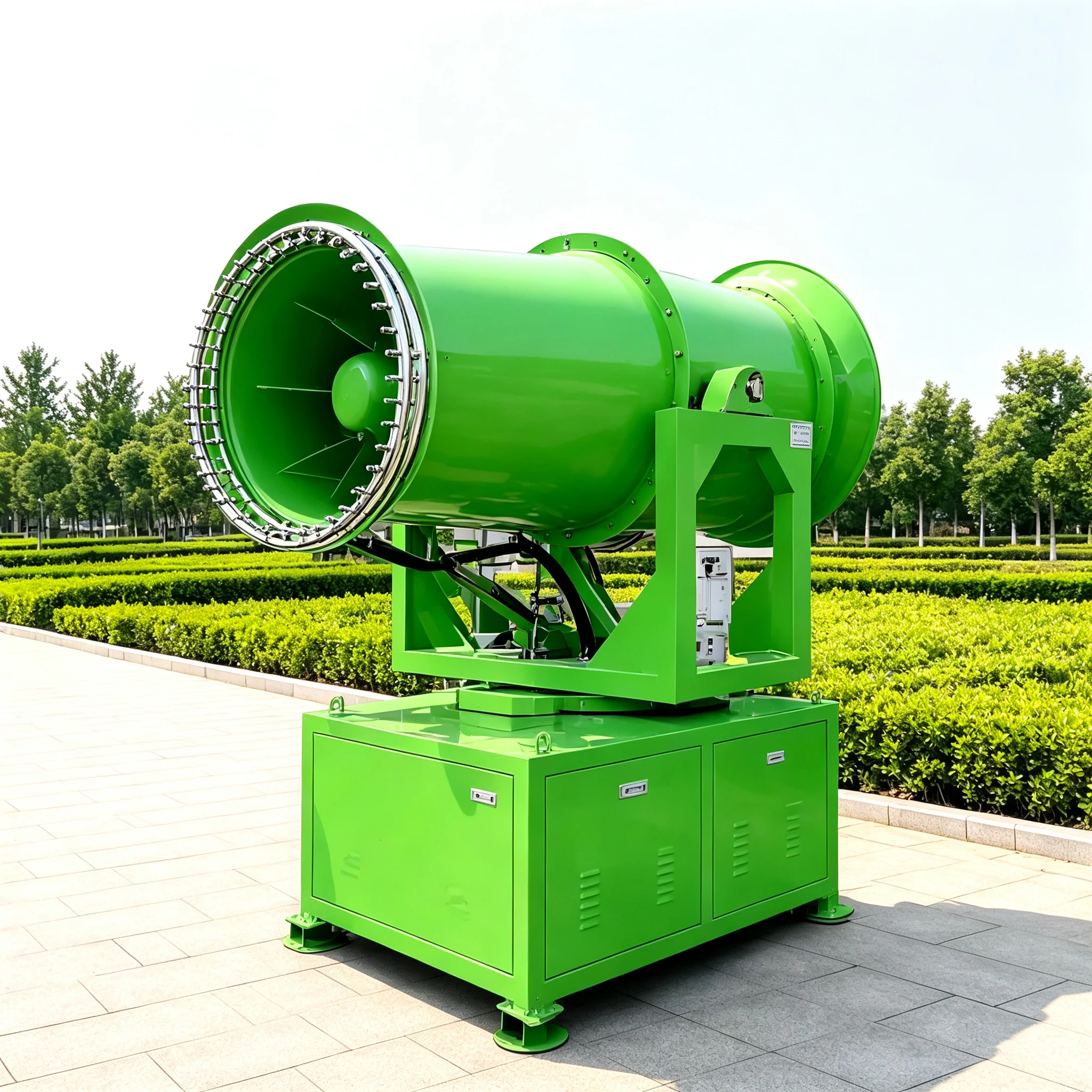 Dust Control Fog Cannon Sprayer Machine 60m Throw 15kw Motor For Stockpile Yard Port Area Demolition Construction Customized