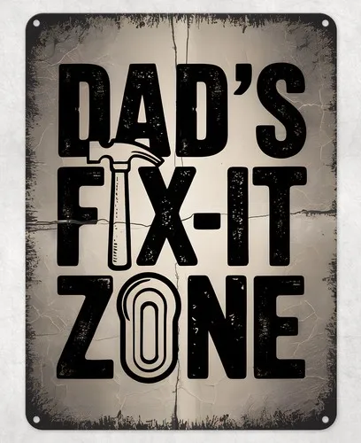 Dad Fix It Zone Car Garage Metal Poster Wall Tin Sign Man Cave Shed Home Plaque --Tin Sign