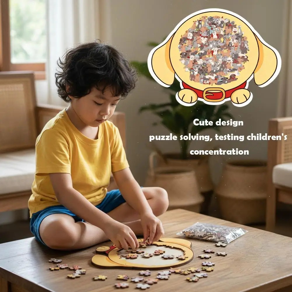 

Dog-shaped Wooden Jigsaw Puzzle Irregular Dog Puzzle Pieces Stress-Relief Game Home Decorations