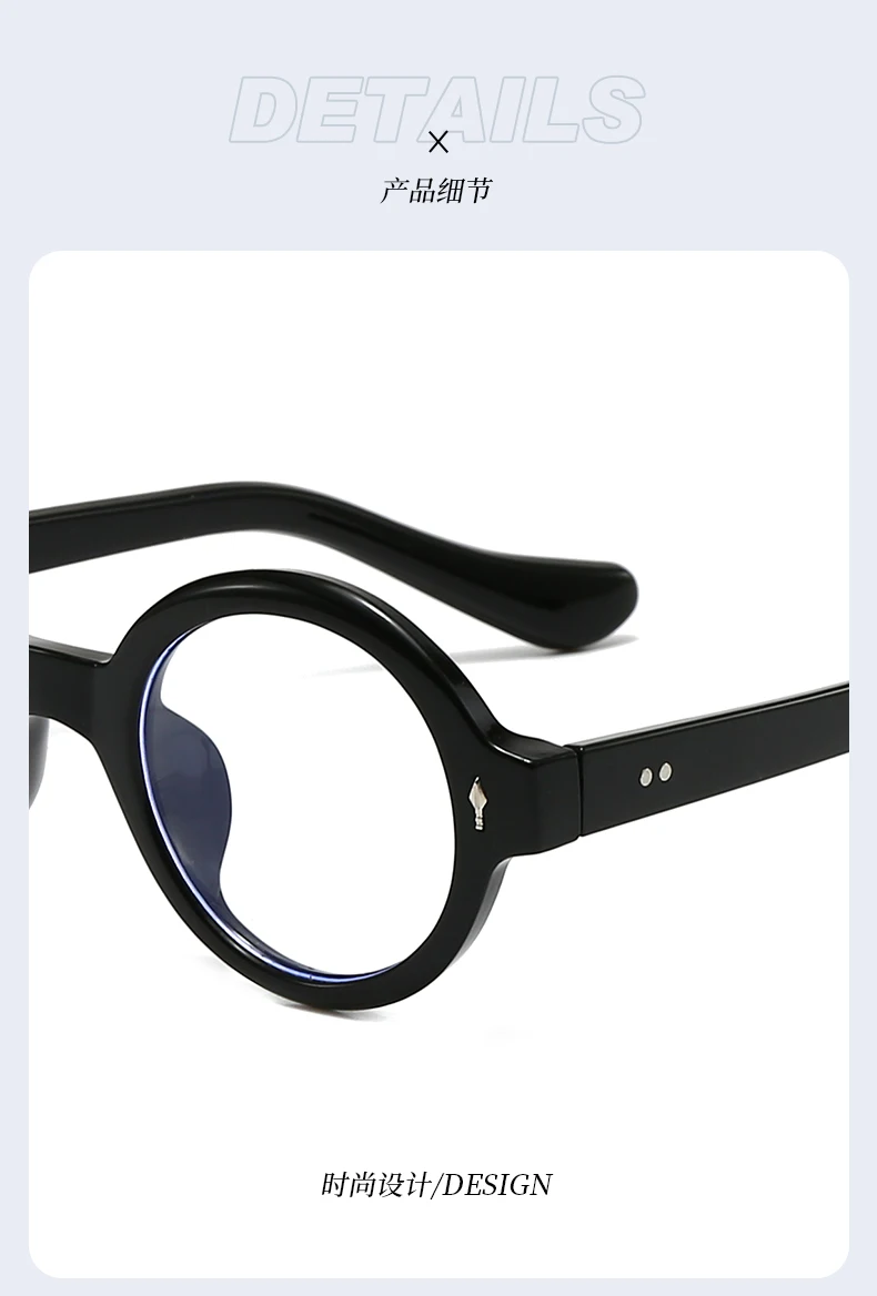 Vintage Comfort Outdoor Casual Shades Damen Runde Rahmen Brillen Männer Mode Beliebte Einfache Leichte Sonnenbrille – Detail 8