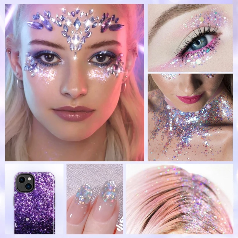 3 Kleuren Gezicht Body Nagel Oogschaduw Markeerstift Glinstert Glitter Gel Langdurige Holografische Sparkle Shine Diamant Maquiagem 20G