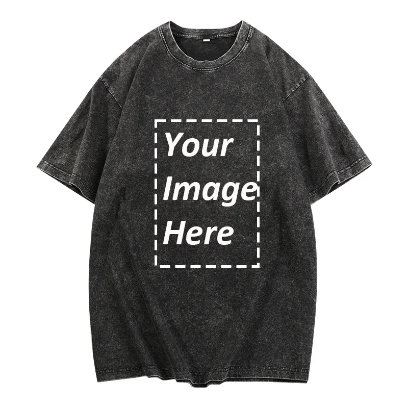 230g Heavy Men Women Washed Vintage Customized Print Oversized T-Shirts Street Hip Hop Punk Harajuku Casual Cotton Short EU Size — купить у AliExpress WW